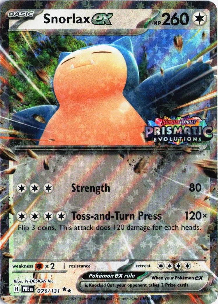 Prismatic Evolutions Snorlax Ex [Stamped] Pokémon card